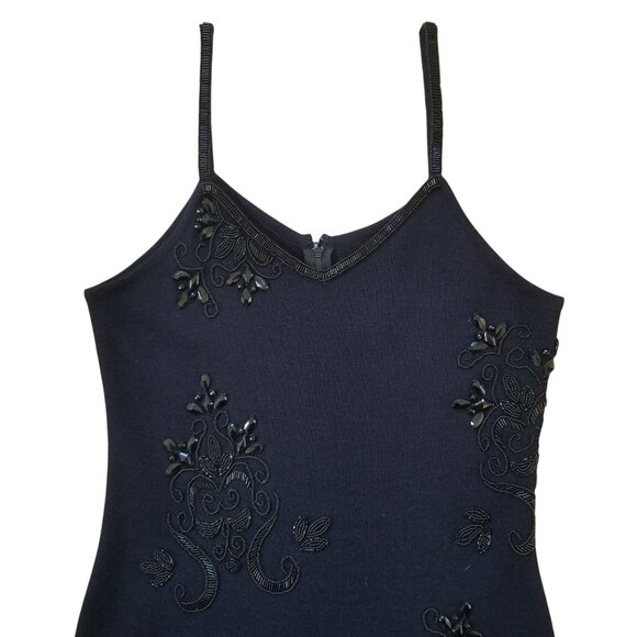 Black Beaded Knit Dress by Outlander for Evening or Stage - Picture 2 of 14